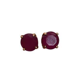 Kate Spade Gumdrop Round Cushion Cut Stud Earrings Amethyst Purple
